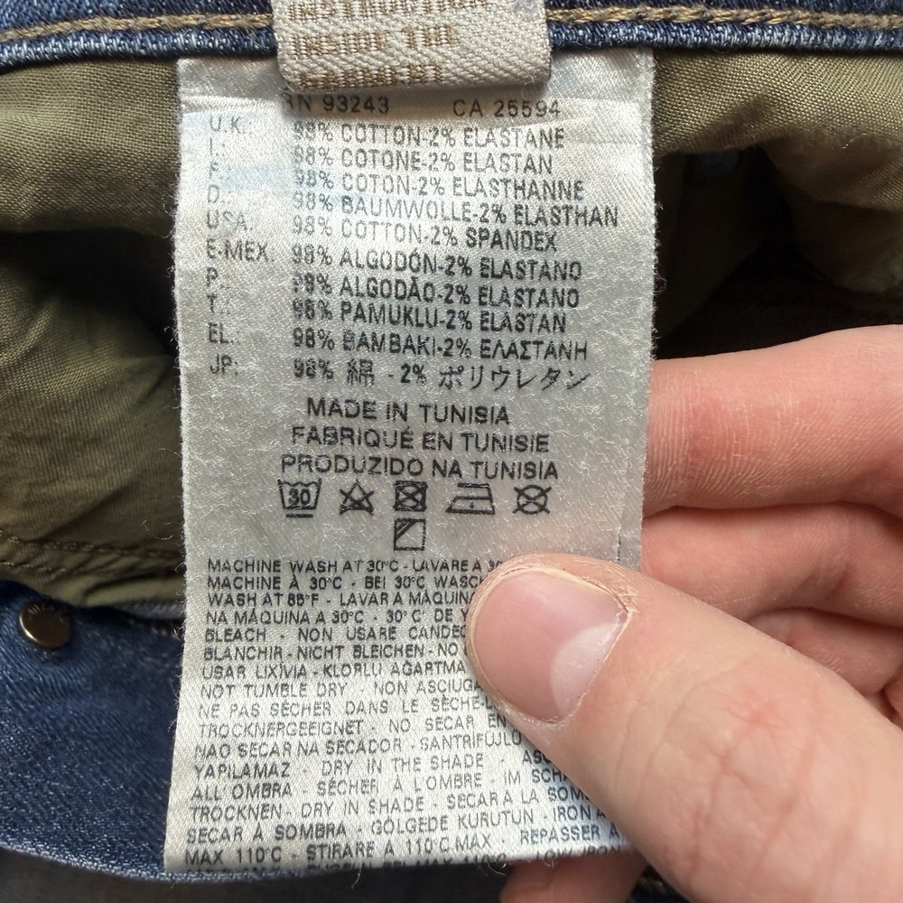 Diesel Buster Jeans Men 36x32 Blue Slim Tapered Stretch Dark Wash Thrashed 0833F - Picture 10 of 16